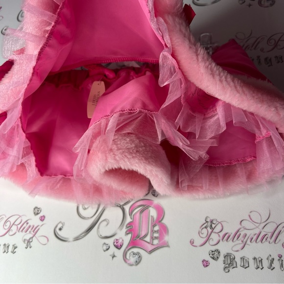Victoria secret sexy little things skirt Christmas pink furry fur bottom sparkly - Picture 6 of 11